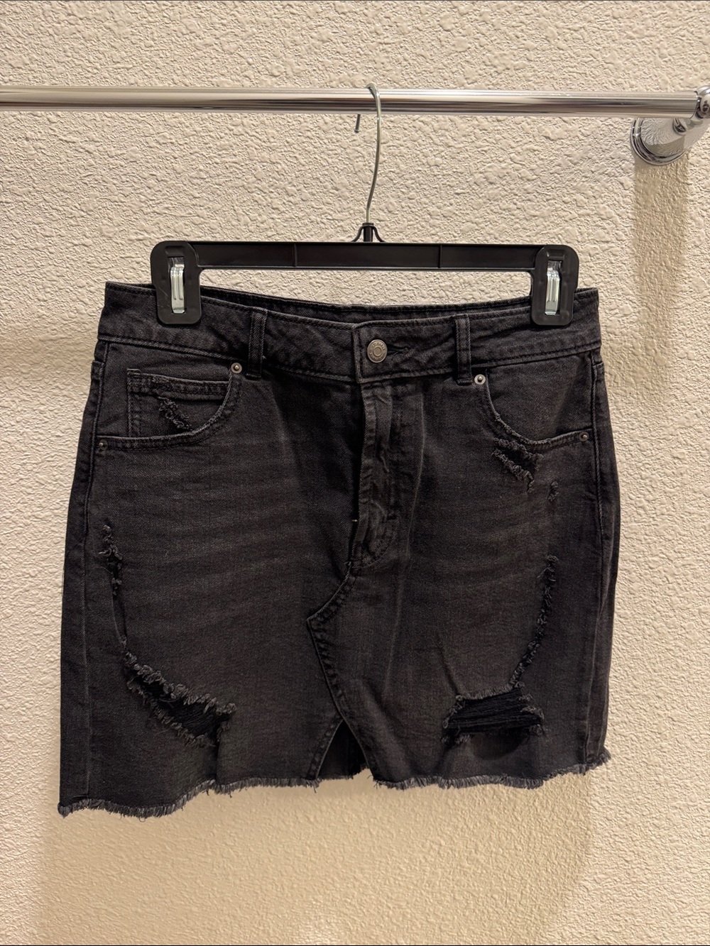Wild Fable Black Distressed Denim Mini Skirt - Women
